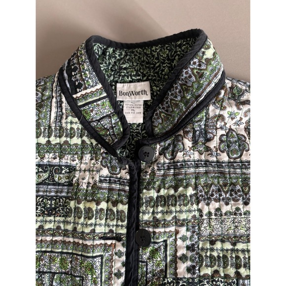 BonWorth Women's XL Quilted Jacket Floral Patchwork Cotton Lightweight Cozy - Picture 2 of 7